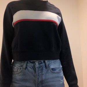 Brandy Melville Long Sleeve Striped Navy Sweater